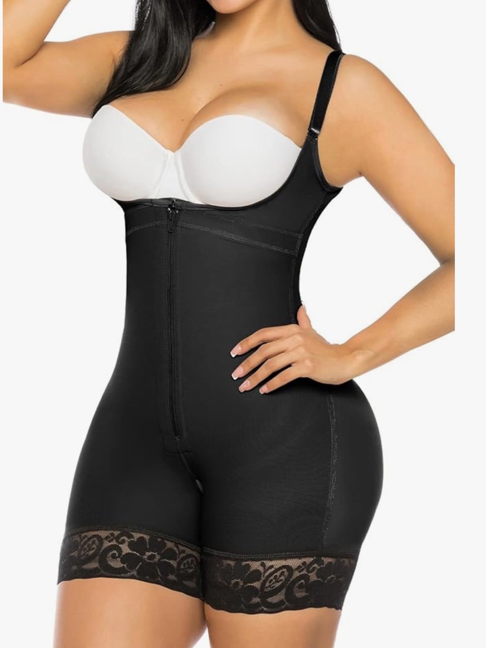 Black High-Waist Tummy Control Butt-Lifting Shapewear Bodysuit